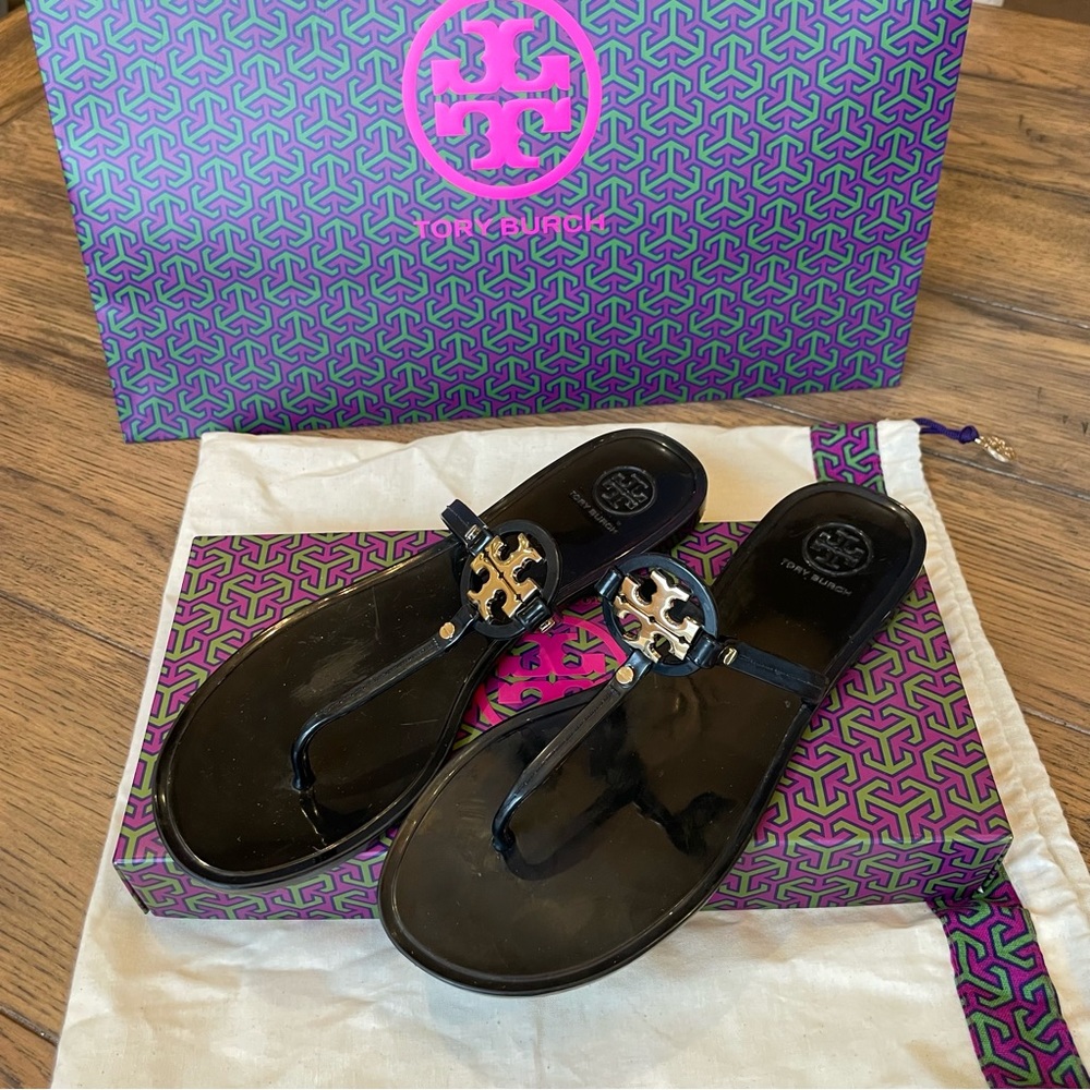 Tory Burch Mini Miller Jelly Sandals, Black